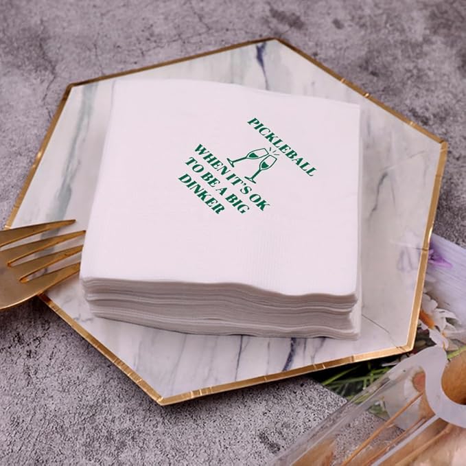 Funny Pickleball Cocktail Napkins 100Pcs Pickle Ball When It's Ok To