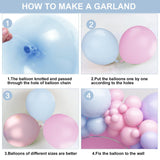 Pink Blue Balloon Arch Kit with Macaron Purple, Blue & Purple Party