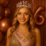 16th Birthday Decorations for Girls Rose Gold Party Supplies Kit