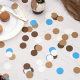 Brown Blue Kraft Tan and Ivory Cream Paper Confetti Table Decoration