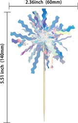 Gyufise 30Pcs Foil Firework Cupcake Toppers Happy Birthday Cake #4
