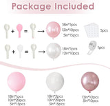Pink and White Balloons Arch Kit, Double Stuffed Pastel Pink Balloon