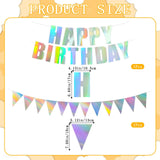 Iridescent Happy Birthday Banner Iridescent Birthday Decoration Shiny