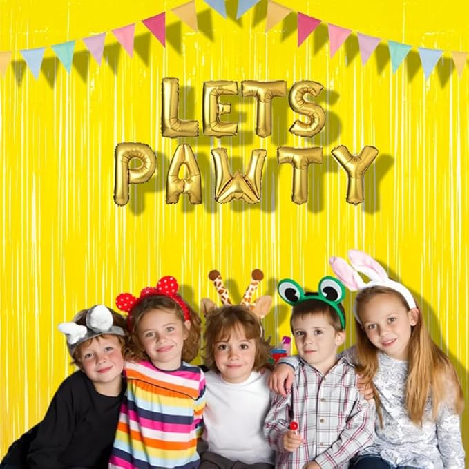 BRAVESHINE Fringe Curtain Backdrop - 2 Pack Pastel Yellow Photo