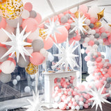 White Balloons White Star Balloons 8 Pcs Mylar Pearl Arch Disco Ball