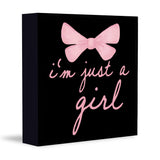 CUANFDDSF Trendy Black Pink Bow Coquette Room Decor Wooden Box Sign,