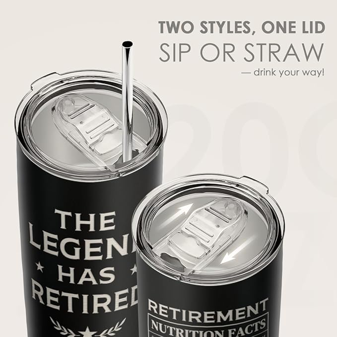 Retirement Tumbler 20oz Stainless Steel Travel Cup with Lid The