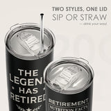Retirement Tumbler 20oz Stainless Steel Travel Cup with Lid The