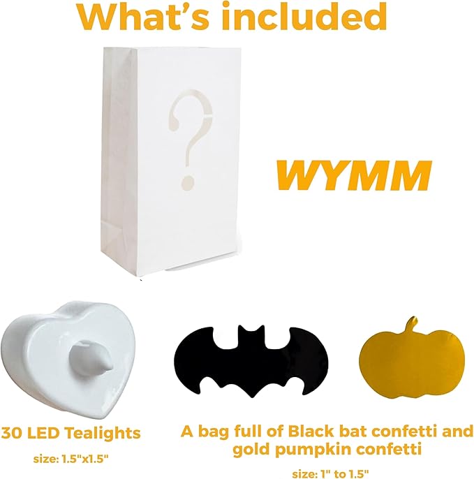 Happy Halloween Light Up Letters Luminary Bags with spooky Confetti