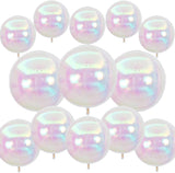 12 Pcs Iridescent 4D Round Foil Balloons, 22'' 15'' 10'' Holographic
