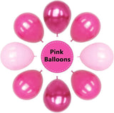 YMSZ Pink Balloons, 67pcs 12 Inch Hot Pink Balloons Metallic Chrome