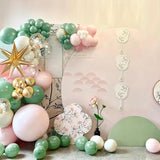 Sage Green Pink and Gold Balloon Arch Kit 156Pcs Blush Pastel Pink