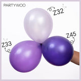 PartyWoo Pearl Lavender Balloons 140pcs Different Sizes Pack of 18 12
