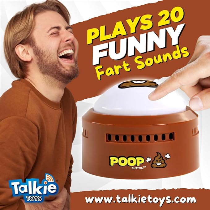 Talkie Toys Products Poop Button - Lights Up and Plays 20 Funny Fart
