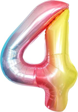 KatchOn, Giant, Rainbow 4 Balloon Number - 40 Inch | Number 4