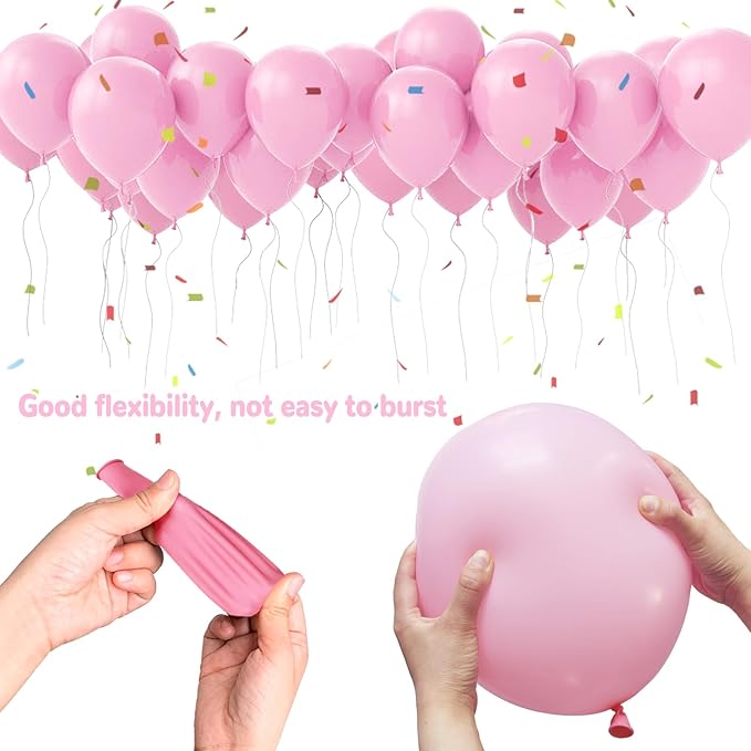 Pastel Pink Balloons 12 Inch 100 Pack light Pink Latex Balloons Baby