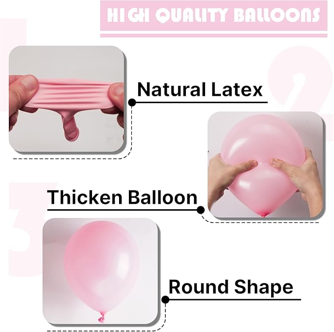 PartyWoo Pearl Pink Balloons 100pcs 5 Inch Light Pastel Baby Pale