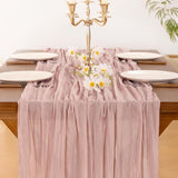 15pcs Pink Cheesecloth Table Runner Valentine's Day Boho Rustic