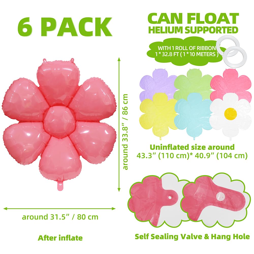 Flotable Daisy Flower Balloon Pastel Macaron Daisies Party Supplies