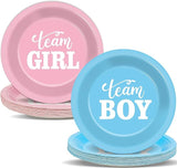48 Pcs Gender Reveal Plates Party Decorations Pink and Blue plates