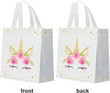 24 PCS Party Favor Bags for Unicorn with Handles Reusable Non Woven
