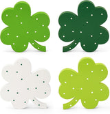 St Patricks Day Decor Wooden Shamrock Decor for Table Tiered Tray