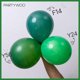 PartyWoo Dark Green Balloons 100pcs Different Sizes of 18 12 10 5