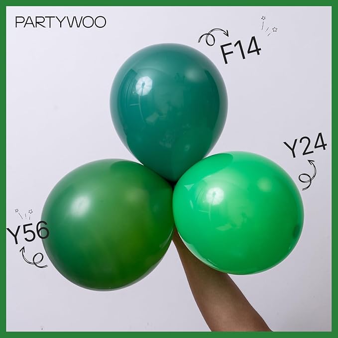 PartyWoo Green Balloons 140 pcs Different Sizes of 18 12 10 5 Inch