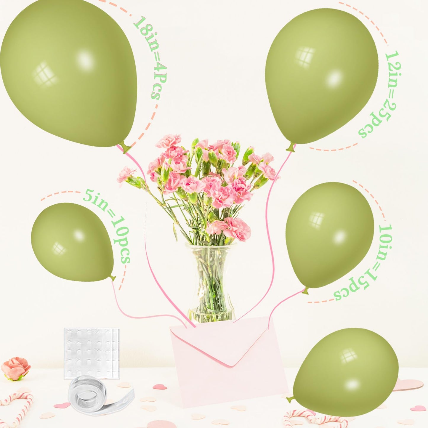 Green Balloons Arch Garland, Scmdoti Moon Green Balloons Different
