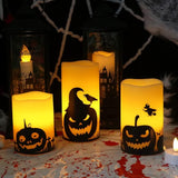 Halloween Flameless Candles LED Flickering Battery Pillar Candles