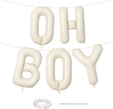 Large Beige Oh Boy Balloons, 40 Inch Cream White Sand OH BOY Balloon