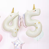 Unicorn Number 4 Balloon PartyDeco 36.5 Inch Holographic Foil