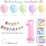 First Birthday Decorations for Girl 40 Inch Pink Number 1 Balloons