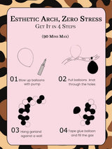 Soonlyn Cheetah Print Balloon Arch Kit,150pcs Pink Black Brown