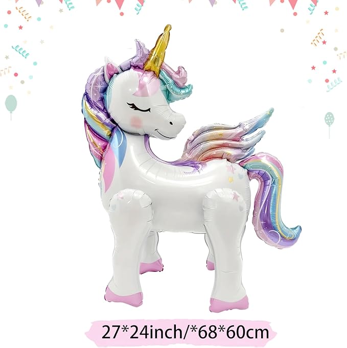 16 Pcs Unicorn Balloons Kit for Birthday Party Decorations 2 Self