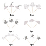 24 Pack Little Star Cupcake Toppers Glitter Moon Cloud Cupcake Picks