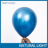 PartyWoo Metallic Blue Balloons 100pcs Different Sizes of 18 12 10 5