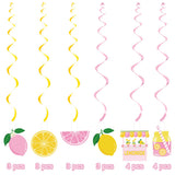 20Pcs Lemon Hanging Swirl Decorations, Citrus Lemonade Party Hanging