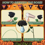 30 PCS Fake Black Roses Artificial Flowers Bulk Halloween