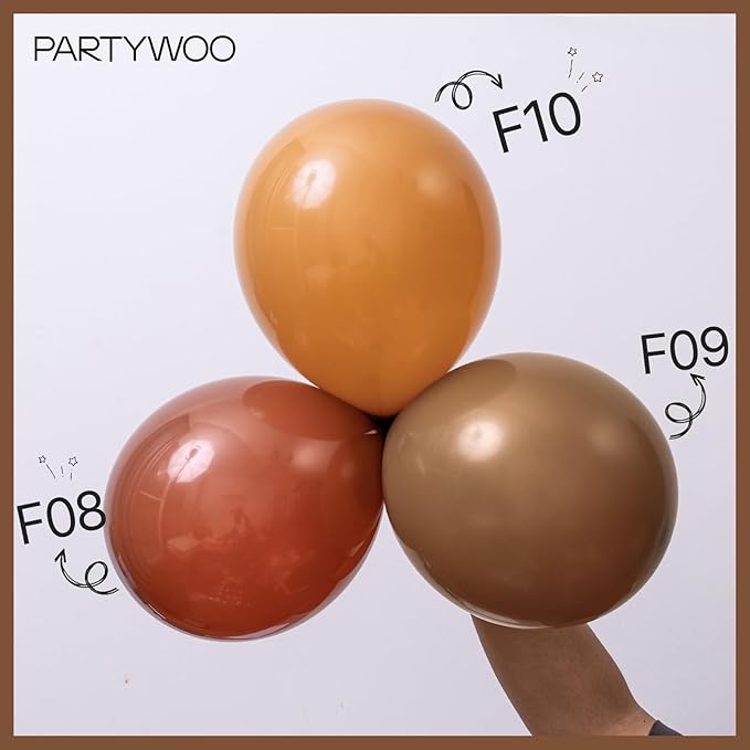 PartyWoo Brown Balloons 50 pcs 12 Inch Latex Helium Neutral Balloons