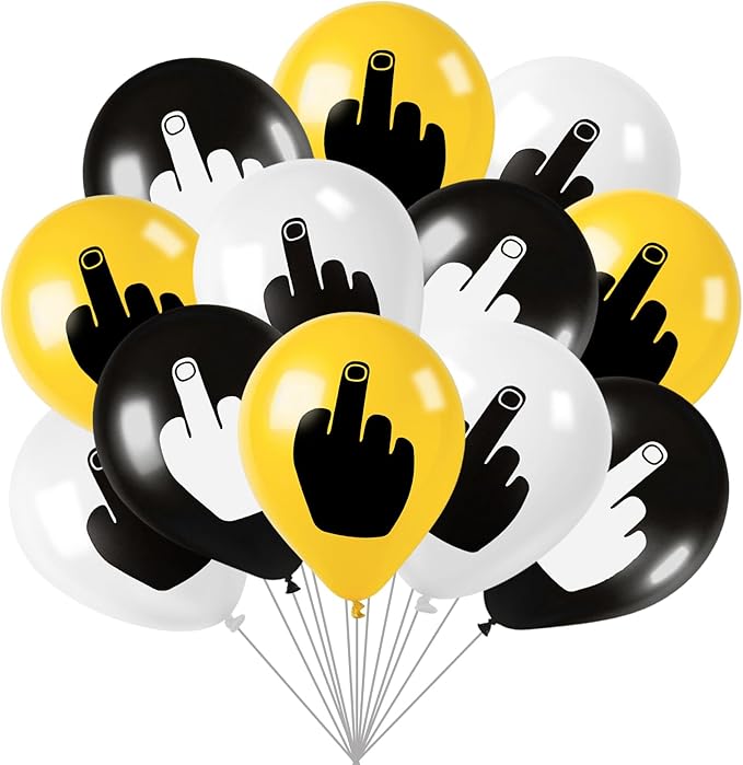 21 PCS Middle Finger Funny Balloons – Hilarious Birthday Decorations