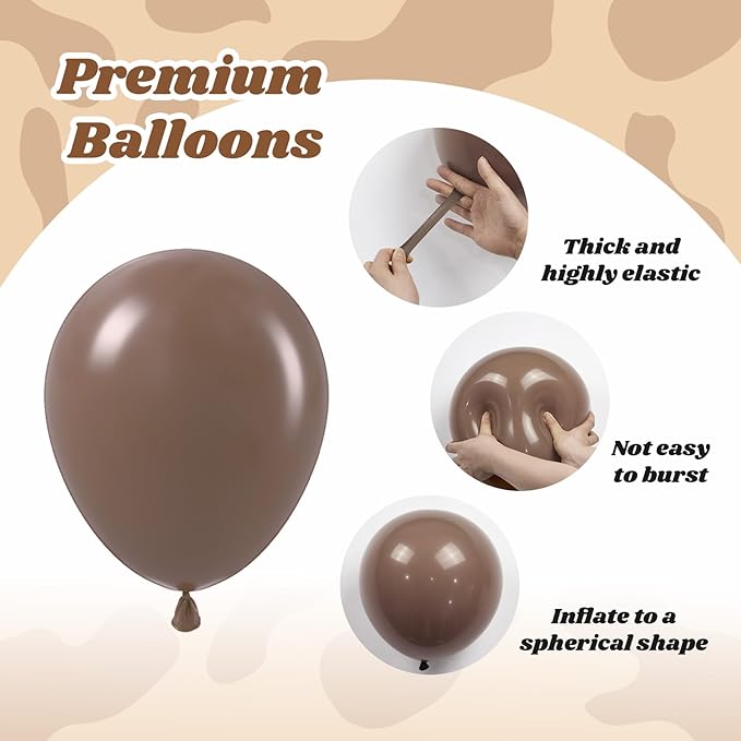 60pcs Cowboy Balloons, Brown Slate Blue Dusty Blue Sand White Latex