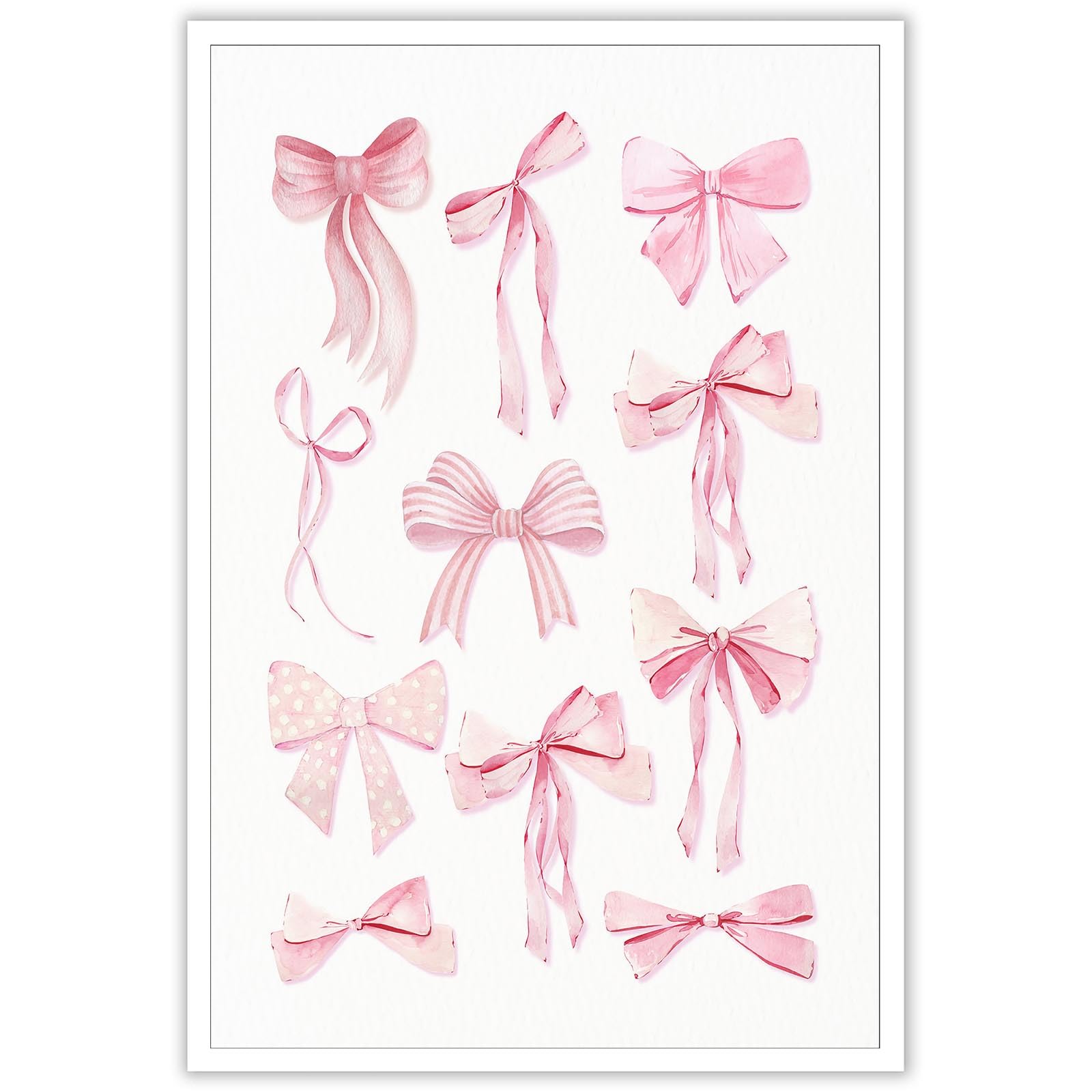 Pnsoien Trendy Pink Bow Ties Posters Preppy Chinoiserie Coquette Room