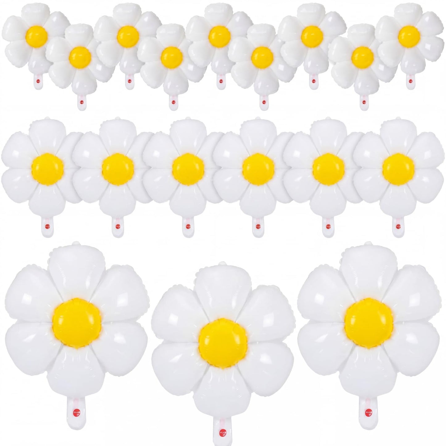 Sotiff 21 Pcs Flower Balloons Daisies Balloons White Groovy Flower