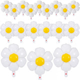 Sotiff 21 Pcs Flower Balloons Daisies Balloons White Groovy Flower