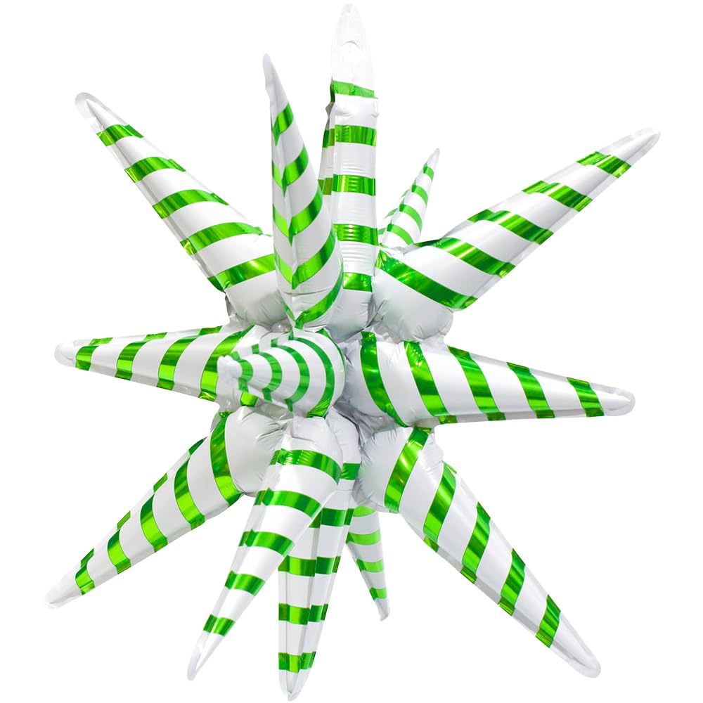 Green White Christmas Balloon Winter Holiday Happy New Year Xmas Eve