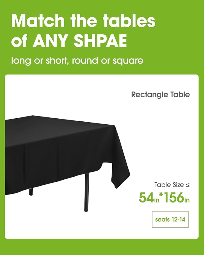 Pureegg Plastic Table Cloth Disposable 10 Pack, 54 x 156 Inch Table