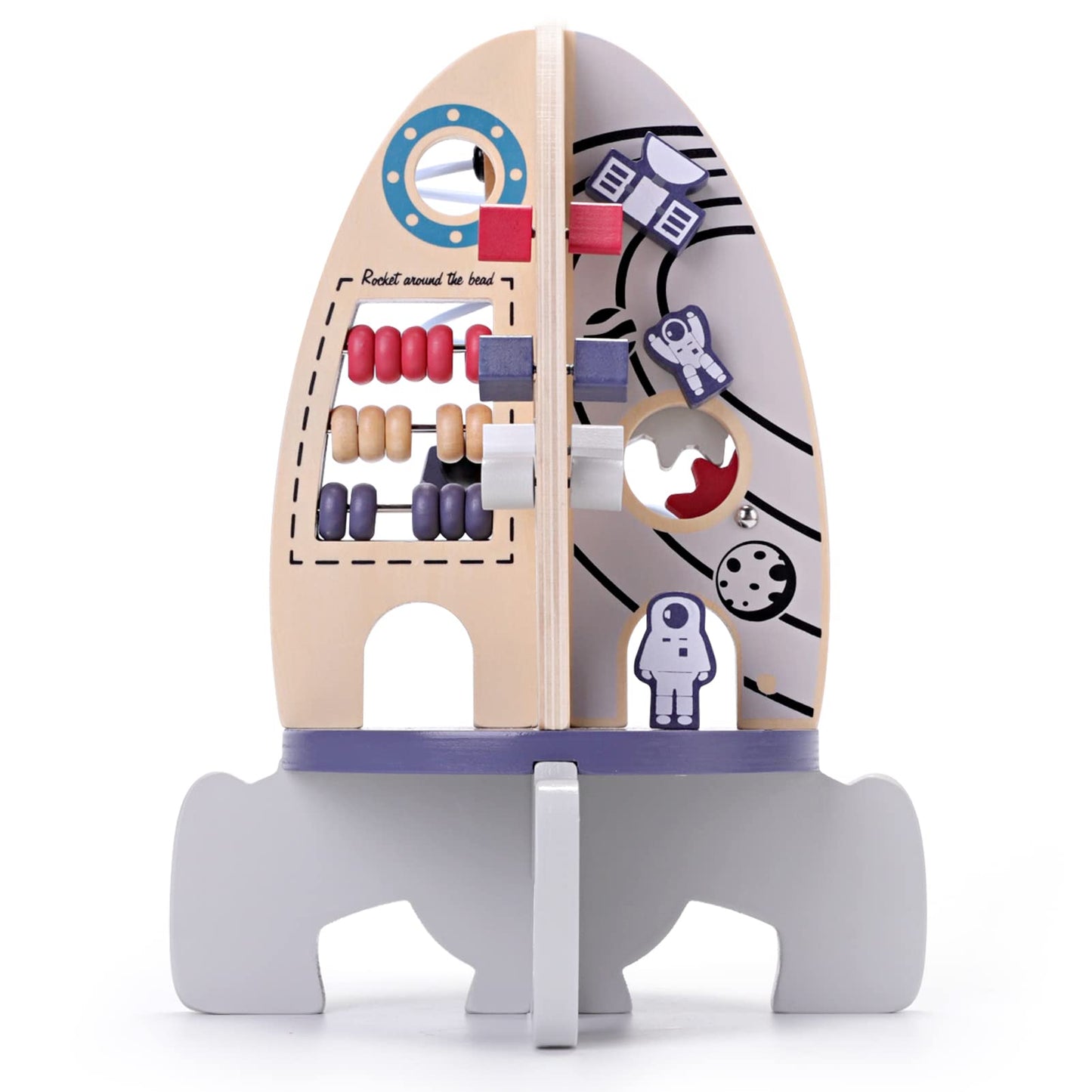 Wdmiya Space Wooden Activity Cube Toys for Baby, Montessoritoys for 1