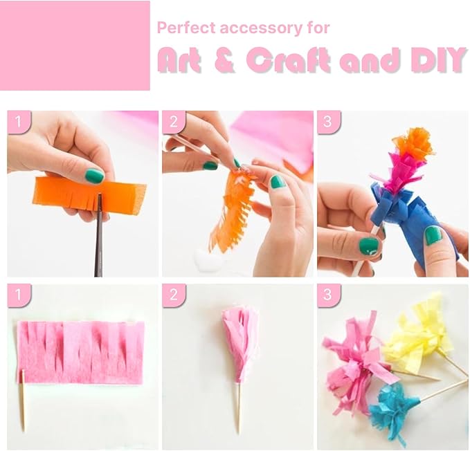 PartyWoo Pastel Crepe Paper Streamers 4pcs 328ft Pack of Pastel