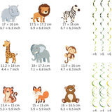 Safari Animal Party Streamers 48 Pcs Jungle Theme Hanging Swirl